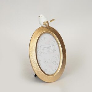 ΚΟΡΝΙΖΑ (10x15) ΞΥΛΙΝΗ ΛΕΥΚΗ - ΧΡΥΣΗ 14.2x23.2x2cm