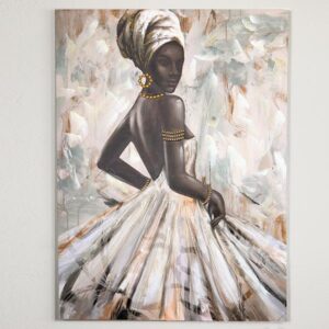 ΠΙΝΑΚΑΣ ΚΑΜΒΑΣ ΓΥΝΑΙΚΑ ΠΛΑΤΗ ΛΕΥΚΟΣ - ΚΑΦΕ 90x3x120cm