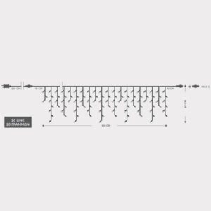 ΒΡΟΧΗ, 100 LED 3mm, 31V ΜΕΤΑΣΧΗΜΑΤΙΣΤΗ, 4 ΕΠΕΚΤΑΣΕΙΣ ΕΩΣ 3 ΣΕΤ, ΔΙΑΦΑΝΟ PVC ΚΑΛΩΔΙΟ, ΛΕΥΚΟ LED (H60 x W180cm, 3/7/4/6), ΠΡΟΕΚΤΑΣΗ ΠΑΡΟΧΗΣ 3m, ΙΡ44