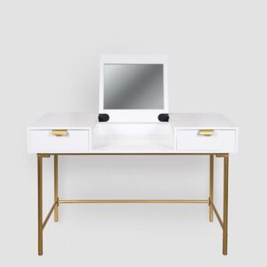 ΜΠΟΥΝΤΟΥΑΡ ΞΥΛΙΝΟ ΛΕΥΚΟ ΜΕ ΧΡΥΣΑ ΠΟΔΙΑ 120x57.5x76cm