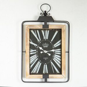 ΡΟΛΟΪ ΤΟΙΧΟΥ ΞΥΛΙΝΟ - ΜΕΤΑΛΛΙΚΟ ΜΑΥΡΟ - NATURAL - ΛΕΥΚΟ 46x6x76cm