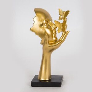 ΔΙΑΚΟΣΜΗΤΙΚΟ ΓΛΥΠΤΟ ΠΡΟΣΩΠΟ & ΠΕΤΑΛΟΥΔΕΣ ΧΡΥΣΟ 12.5x7.5x23.5cm