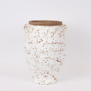 ΠΥΘΑΡΙ ΚΕΡΑΜΙΚΟ ΛΕΥΚΟ-ΚΑΦΕ 33.5x31.5x49cm