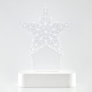 ΑΣΤΕΡΙ PLEXI GLASS, ΦΩΤΙΖΟΜΕΝΟ, 5 LED, ΜΠΑΤΑΡΙΑΣ, 13x5,5x19,5cm