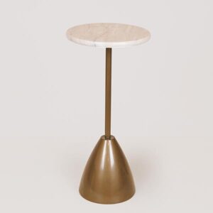 ΤΡΑΠΕΖΙ ΜΕΤΑΛΛΙΚΟ ΧΡΥΣΟ - ΛΕΥΚΟ 35x35x52cm