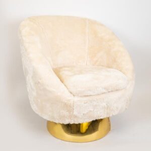 ΠΟΛΥΘΡΟΝΑ ΒΕΛΟΥΔΙΝΗ ΛΕΥΚH ΒΑΣΗ ΧΡΥΣΗ 79x72x81cm