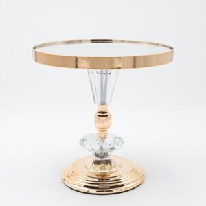 ΤΟΥΡΤΙΕΡΑ ΜΕ ΒΑΣΗ ΜΕΤΑΛΛΙΚΗ ΜΕ ΚΑΘΡΕΦΤΗ ΧΡΥΣΗ 25x25cm