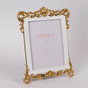 ΚΟΡΝΙΖΑ (15x20) ΠΟΛΥΡΕΖΙΝ ΛΕΥΚΗ - ΧΡΥΣΗ 22.4x30x1.9cm