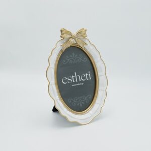 ΚΟΡΝΙΖΑ (13x18) ΜΕ ΦΙΟΓΚΟ ΠΟΛΥΡΕΖΙΝ ΛΕΥΚΟ-ΧΡΥΣΟ 17.50x3.5x24.5cm