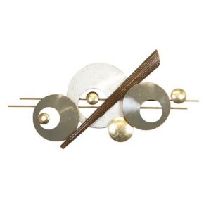 ΔΙΑΚΟΣΜΗΤΙΚΟ ΤΟΙΧΟΥ ΚΥΚΛΟΙ ΜΕΤΑΛΛΙΚΟ ΚΑΦΕ - ΓΚΡΙ - ΛΕΥΚΟ - ΧΡΥΣΟ 98x7.5x51cm