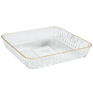 Πιατέλα - φρουτιέρα πλαστική 30Χ30Χ5,5 εκ. με χρυσό - KESKOR 42652