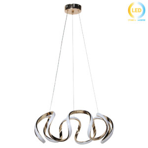 Φωτιστικό κρεμαστό LED 80W Φ50Χ19 εκ. Χρυσό - KESKOR 190309