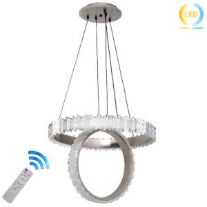 Φωτιστικό κρεμαστό LED 130W Φ52-Φ38 εκ. Γκρι με ακρυλικά και controller - KESKOR 541000