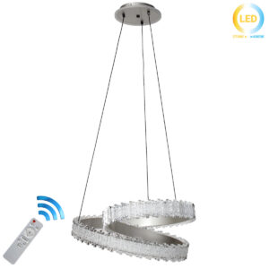 Φωτιστικό κρεμαστό LED 130W Φ53Χ23 εκ. Γκρι με ακρυλικά και controller - KESKOR 541002