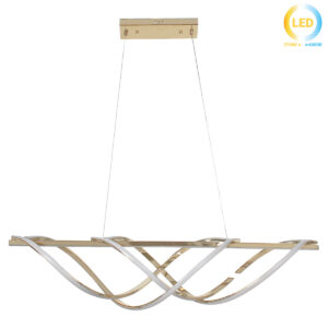 Φωτιστικό μεταλλικό κρεμαστό LED 100W 100Χ23Χ23 εκ. Χρυσό - KESKOR 175900