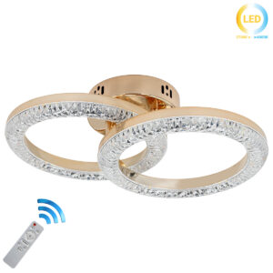 Φωτιστικό οροφής LED 40W 41Χ25Χ13 εκ. Χρυσό με ακρυλικό και Controller - KESKOR 659902