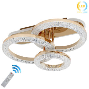 Φωτιστικό οροφής LED 70W 40Χ30Χ17 εκ. Χρυσό με ακρυλικό και Controller - KESKOR 659904