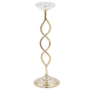 Κηροπήγιο μεταλλικό Φ13Χ41 εκ. Χρυσό με κρύσταλλο - KESKOR 43211