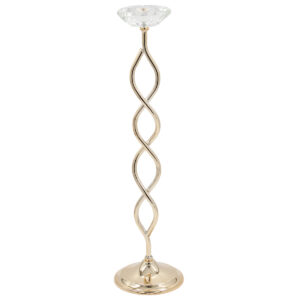 Κηροπήγιο μεταλλικό Φ13Χ51 εκ. Χρυσό με κρύσταλλο - KESKOR 43212